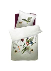 Damai, Bettw&auml;sche &raquo;Ficus&laquo; 2 Stk. tlg. mit floralem Design, green, Satin (Bio-Baumwolle), Obermaterial: 100% Baumwolle, B/L: 155 cm x 220 cm -1 Stk., 