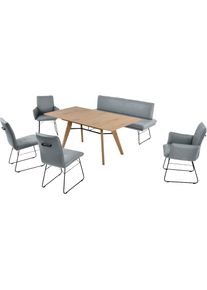 K+w Komfort & Wohnen K+W Komfort & Wohnen, Essgruppe &raquo;Giacomo IV&laquo; 6 Stk. tlg. Polsterbank in 2 Gr&ouml;&szlig;en, 2 Kufenst&uuml;hle, 2 Armlehnenst&uuml;hle und 1 Tisch, aqua +, aqua +