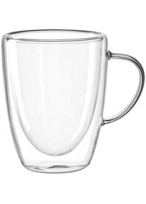 Leonardo, Gl&auml;ser-Set &raquo;DUO&laquo; doppelwandig, 4-teilig, klar, Borosilikatglas, &Oslash; 9 cm x 11 cm, klar