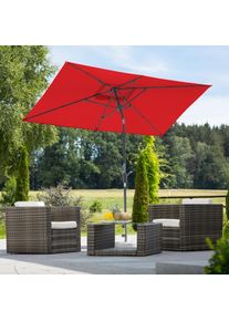 Schneider Schirme , Rechteckschirm &raquo;Tunis&laquo; abknickbar, ohne Schirmst&auml;nder , rot , Obermaterial: 100% Polyester