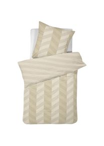 Damai , Bettwäsche »Atomy« 2 Stk. tlg. mit Fischgrätmuster , beige , Obermaterial: 100% Baumwolle , B/L: 155 cm x 220 cm
