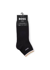 BOSS, Herren, Freizeitsocken &raquo;2P SH Stripe CC&laquo; Packung, 2er, 2 Stk. tlg. mit Schriftzug, Black 001, 43-46, Black 001, 2er Pack Freizeitsocken von BOSS