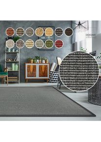 Dekowe, Sisalteppich &raquo;Mara S2 mit Bord&uuml;re&laquo; rechteckig 5 mm H&ouml;he Flachgewebe, Material: 100% Sisal, Wohnzimmer, Kundenliebling, anthrazit, Sisal, B : 