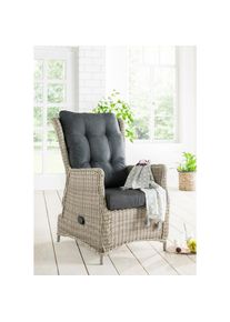 Destiny, Gartensessel &raquo;CASA RELAX&laquo; Set, 1 Stk. tlg. Aluminium, Polyrattan, inkl. Auflagen, Vintage Wei&szlig;, Obermaterial: 100% Polyester. F&uuml;llung: 100% 