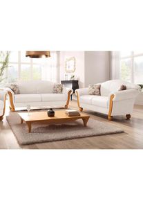 Home Affaire , Polstergarnitur »Milano, bequem durch Federkern, Landhaus Stil, geschwungene Armlehnen« 2 Stk. tlg. Set bestehend aus 2-Sitzer und...