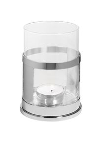 Fink, Windlicht &raquo;DOMO&laquo; aus Edelstahl und Glas, H&ouml;he ca. 19 cm, silberfarben, Edelstahl, Glas, B/H/T: 19 cm, silberfarben