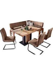 K+w Komfort & Wohnen K+W Komfort & Wohnen, Eckbankgruppe &raquo;Floyd&laquo; Set, 5 Stk. tlg. Stauraum-Eckbank, wahlweise rechts oder links langer Schenkel 203cm, camel 71/Balkeneiche