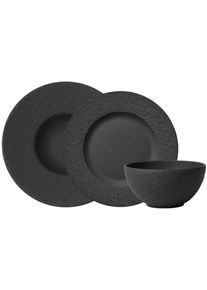 Villeroy & Boch Villeroy & Boch, Geschirr-Set &raquo;Manufacture Rock&laquo; Made in Germany, Fine China Porzellan, schwarz, Fine China-Porzellan, 6 Stk., schwarz