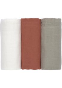 Lässig LÄSSIG , Stoffwindeln »Mulltuch Set M, Olive/milky/rust« Set, 3 Stk. tlg. PETA-approved vegan , weiß/olivgrün/rostbraun