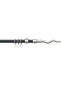Liedeco , Gardinenstange »Hermes« Ø 20 mm 1 läufig-läufig Fixmaß , schwarz-silber , B/L: 200 cm Ø 20 mm