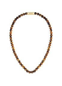 BOSS , Juegendliche , Edelstahlkette »SPHERE, 1580663« mit Tigerauge , braun-gelbgoldfarben-braun , BOSS Schmuck - Herrenhalsschmuck