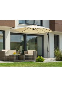 Schneider Schirme, Ampelschirm &raquo;Genua&laquo; mit Schirmst&auml;nder, ohne Wegeplatten, natur, Obermaterial: 100% Polyester, natur