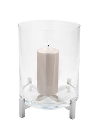 Fink, Windlicht &raquo;YONO, Weihnachtsdeko&laquo; aus Edelstahl und Glas, silberfarben, Edelstahl, Glas, B/H/T: 26 cm x 35 cm x 26 cm, silberfarben