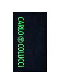 Carlo Colucci , Strandtuch »Tomaso« mit auffälligem Logo und Schriftzug in neongrün , schwarz-neongrün , Obermaterial: 100% Baumwolle , B/L: 100...