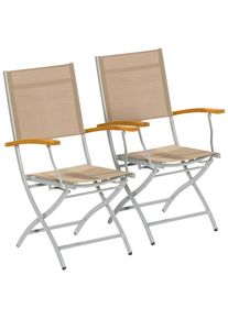 Merxx, Gartensessel &raquo;Naxos&laquo; Set, 2 Stk. tlg. 2er Set, Eukalyptusholz/Textil, klappbar, grau, grau, Obermaterial: 100% Polyester, grau
