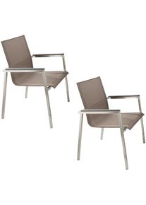 Destiny, Gartensessel &raquo;ALTOS II&laquo; Set, 2 Stk. tlg. Edelstahl, Textilene, Polywood, stapelbar, naturfarben, Obermaterial: 100% Polyester. F&uuml;llung: 100% 