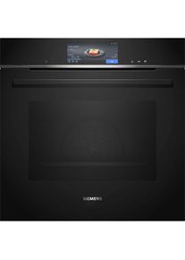 Siemens, Dampfbackofen iQ700 &raquo;HS758G3B1&laquo; mit Teleskopauszug nachr&uuml;stbar mit ecoClean Plus, schwarz, Dampfbackofen