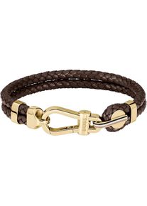 BOSS , Lederarmband »ARES PRIME, 1580699M, 1580700M« , gelbgoldfarben-braun , M , BOSS Schmuck - Herrenarmband