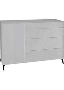 M&auml;usbacher M&auml;usbacher, Kommode &raquo;Imola TOPSELLER!&laquo; OTTOs Choice, 2-Schubladen Kommode, kreidegrau matt lack / glas kreidegrau glanz, B/H/T: 131 cm x 102 cm x 42 