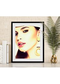 queence , Bild »Ania« Art Bilder von Frauen Fashion Frau Kunst Magazincover Mode 1 Stk. tlg. HD Premium Poster-Druck inkl. Holzrahmen ,...