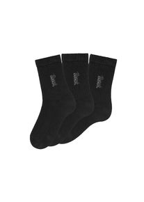 Bench., Damen, Basicsocken Packung, 3 Stk. tlg. mit Bench Stickerei, 3x schwarz, 39-42, 3x schwarz, Basic Socke mit hochwertiger Logo Stickerei