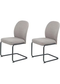 Hela, Freischwinger &raquo;KAREN&laquo; (Set) 2 Stk.Esszimmerstuhl, Rundrohrgestell, gepolstert, Webstoff, Schwingstuhl, Schlamm/Schwarz + Schwarz, 100% Polyester