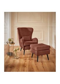 Home Affaire, Sessel &raquo;Salla auch in Fellimitat und Feincord, viele Bezugsarten, Ohrensessel&laquo; wahlweise mit oder ohne Hocker; gro&szlig;er Sessel: Ma&szlig;e B/T/H