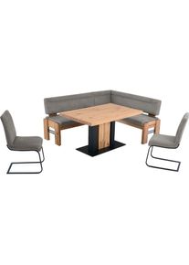 K+w Komfort & Wohnen K+W Komfort & Wohnen, Eckbankgruppe &raquo;Floyd&laquo; Set, 5 Stk. tlg. Stauraum-Eckbank, wahlweise rechts oder links langer Schenkel 203cm, lightgrey 85/