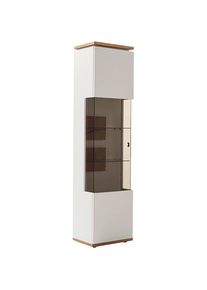 MCA furniture , Vitrine &raquo;Matadi Vitrine&laquo; 1 Stk. tlg. Vitrine, Glasschrank, Wei&szlig;, Holzabsetzung,1 T&uuml;r, ged&auml;mpft, B: 50cm , Soft White