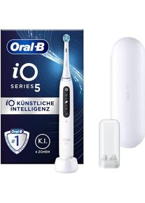 Oral-B, Elektrische Zahnb&uuml;rste &raquo;iO 5&laquo; 1 Stk. Aufsteckb&uuml;rsten mit Magnet-Technologie, LED-Anzeige, 5 Putzmodi, Reiseetui, Quite White, Kunststoff, 