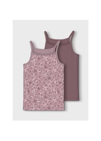 name it , Juegendliche , Unterhemd »NKFSTRAP TOP 2P MAUVE FLOWER NOOS« Packung, 2 Stk. tlg. , Mauve Shadows , 158 (164) , 158 (164) , Doppelpackung...