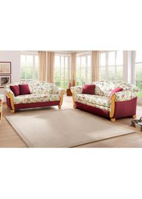 Home Affaire , Polstergarnitur »Milano, bequem durch Federkern, Landhaus Stil, geschwungene Armlehnen« 2 Stk. tlg. 2-Sitzer und 3-Sitzer ,...