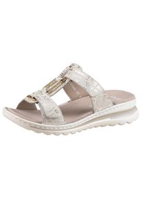 Ara, Damen, Pantolette &raquo;TAMPA&laquo; , Keilabsatz, Sommerschuh, Schlappen mit Schmuckelement, G-Weite, creme, 36, creme, Pantolette mit Lettern bedruckt, G-