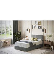 Inosign, Boxbett &raquo;Thor mit Bettkasten, inkl. Matratze, Topseller&laquo; Topper und Zierkissen, in verschiedenen H&auml;rtegraden verf&uuml;gbar, Velvet 91 stone, 