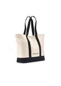 Lascana , Shopper Strandtasche, Handtasche, Schultertasche, große Tasche, Tragetasche , beige / schwarz