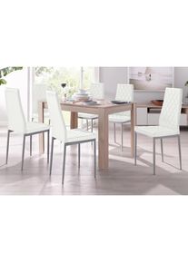 Inosign, Essgruppe Set, 5 Stk. tlg. mit Tisch in Eichefarben S&auml;gerau, Breite 120 cm, eichefarben S&auml;gerau/Wei&szlig; +, eichefarben S&auml;gerau/Wei&szlig; +