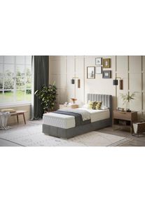 Inosign, Boxbett &raquo;Thor mit Bettkasten, inkl. Matratze, Topseller&laquo; Topper und Zierkissen, in verschiedenen H&auml;rtegraden verf&uuml;gbar, Velvet 17 elephant, 