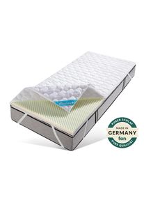 f.a.n. fan , Topper »Clinisan Punktoflex, Bezug kochfest 95°« kochfester Bezug - Druckentlastung durch Noppen-Struktur , weiß , Obermaterial: 50%...