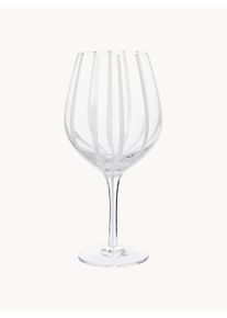 Broste Copenhagen Copo de vinho tinto Stripe, conjunto de 4 Transparente, Branco Ø 11 x Alt 22 cm