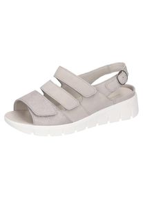Waldl&auml;ufer Waldl&auml;ufer, Damen, Keilsandalette &raquo;M-WIOLA&laquo; , Sandale, Sommerschuh, Komfortschuh mit Klett, M-Weite, hellgrau, 5,5 (38,5), hellgrau, Sandale in 