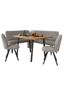 Home Affaire, Unisex, Eckbankgruppe &raquo;Mily Essecke, Sitzgruppe, Eckbankgruppe, K&uuml;chenbankgruppe&laquo; Set, 4er, 4 Stk. tlg. BESTSELLER, Taupe grey + Schwarz