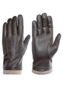 Pearlwood , Lederhandschuhe »Daisy« Touchscreenfähig - mit 10 Fingern bedienbar, Ziernähte , dunkelbraun