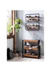 Sit, K&uuml;chenwagen &raquo;Panama&laquo;, natur/schwarz, Massivholz, Metall, B/H/T: 80 cm x 80 cm x 35 cm, natur/schwarz