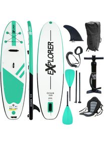 EXPLORER , SUP-Board »Ocean 10‘8“ Aufblasbares Stand Up Paddle Set (325x84x15cm)« , mint