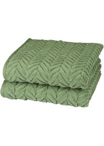 Ross , Handtücher »Sensual 9001« 100% Baumwolle , piniengrün , Obermaterial: 100% Baumwolle , B/L: 50 cmx100 cm