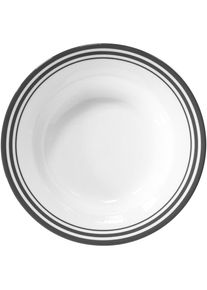 Fink, Pastateller &raquo;Moments&laquo; &Oslash; 30 cm, Porzellan mit 3 Streifen, grau/wei&szlig;, Porzellan, 30 cm, grau/wei&szlig;