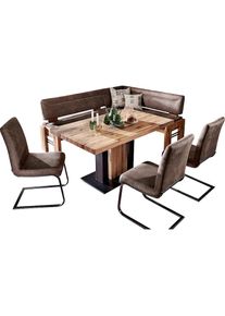 K+w Komfort & Wohnen K+W Komfort & Wohnen, Eckbankgruppe &raquo;Floyd&laquo; Set, 5 Stk. tlg. Stauraum-Eckbank, wahlweise rechts oder links langer Schenkel 203cm, braun 75/Balkeneiche