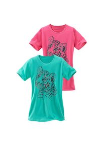 Vivance , Kinder,Juegendliche , Nachthemd Packung, 2 Stück, bequem mit coolem Raubtierdruck , mint, pink , N-Gr , 134/140 -N-Gr , 134/140 ,...