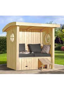 Weka , Sitzlaube &raquo;Merano&laquo; inkl. Sitz- und R&uuml;ckenauflage , Korpus: natur Bezug: grau