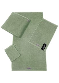 Ross, Waschhandschuh &raquo;Smart&laquo; Uni-Rippe mit Velourslabel, schilf, Frottier, B/L: 16 cmx21 cm -6 Stk., schilf